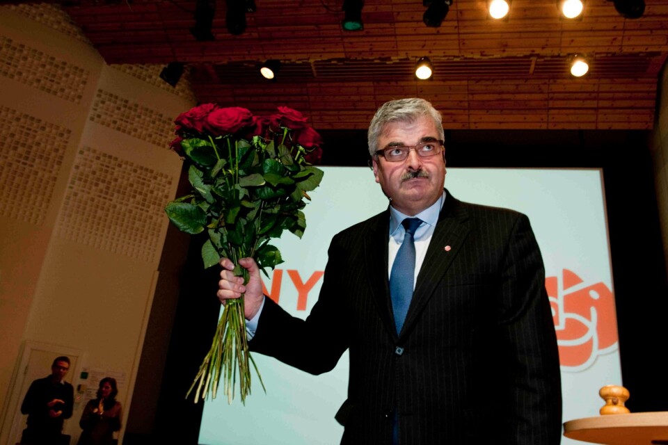 Håkan Juholt efter sitt tal där hans förde in barnfattigdomen som begrepp i svensk politik.