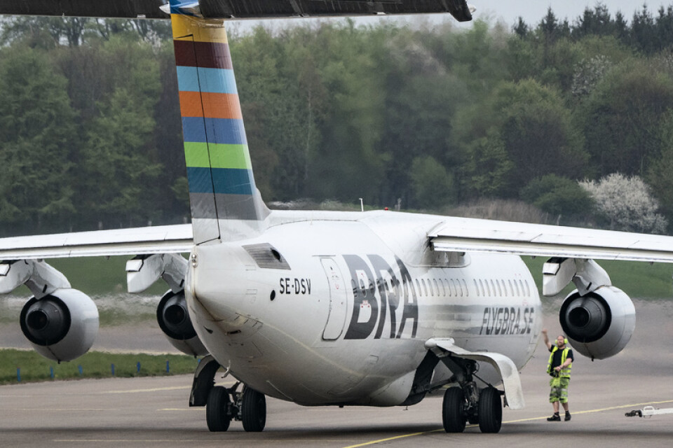 Ett av flygbolaget BRA:s flygplan vände tillbaka till Stockholm. Bilden är från ett annat tillfälle. Arkivbild.