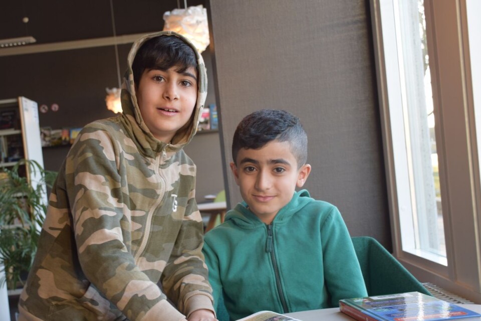 They both like maths, and want to be professional footballers, Farah Zeayd Sami and Sultan Samer..