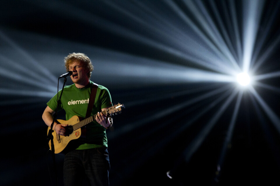 Ed Sheeran uppträdde på Brit Awards 2012, då var han 21 år gammal. Demon som nu klubbats är åtta år äldre än så. Arkivbild.