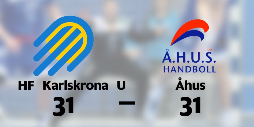 HF Karlskrona U spelade lika mot Åhus Handboll
