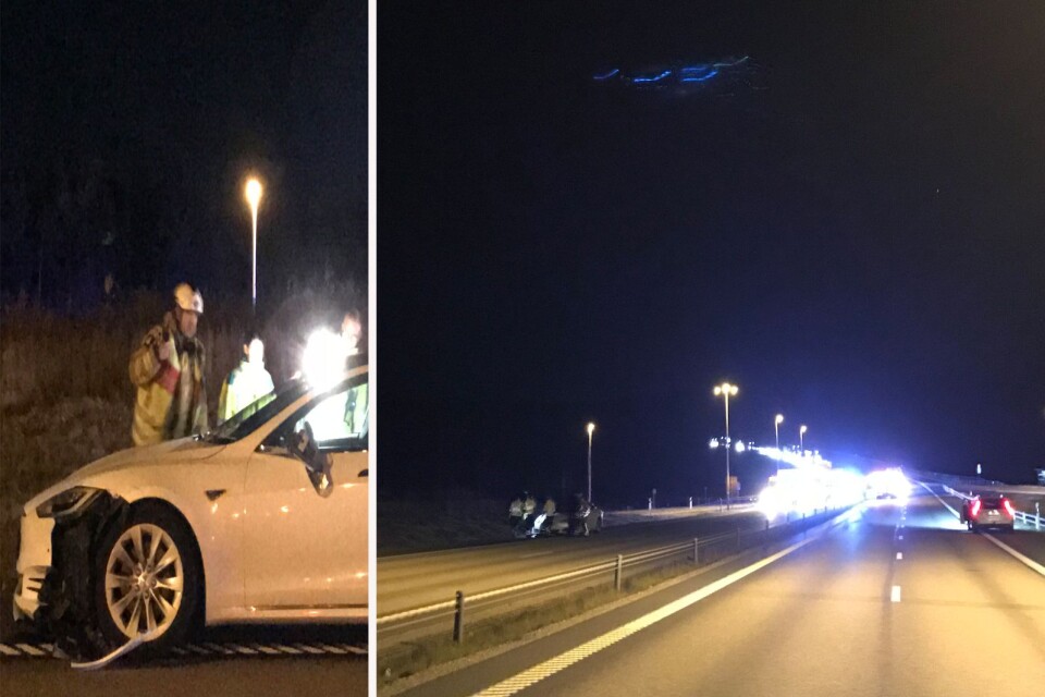 Föraren av personbilen ska ha missat att vägen leddes om och körde först in i arbetsfordon som stod placerade på väg 40 mot Ulricehamn. Chauffören av det ena fordonet hade lämnat bilen och blev påkörd.
