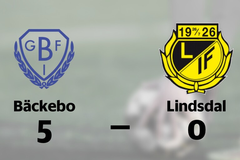 Utklassning när Bäckebo besegrade Lindsdal