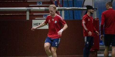 Oskar Gabrielsson under sitt provspel med Öster förra veckan.