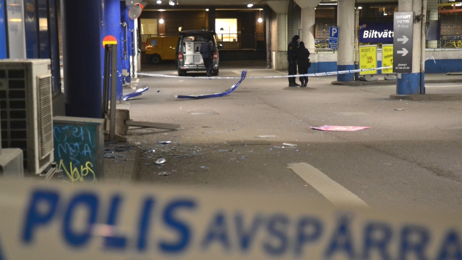 En detonation inträffade vid ett parkeringshus på Rundelsgatan under natten.
Foto: Mats Klingen