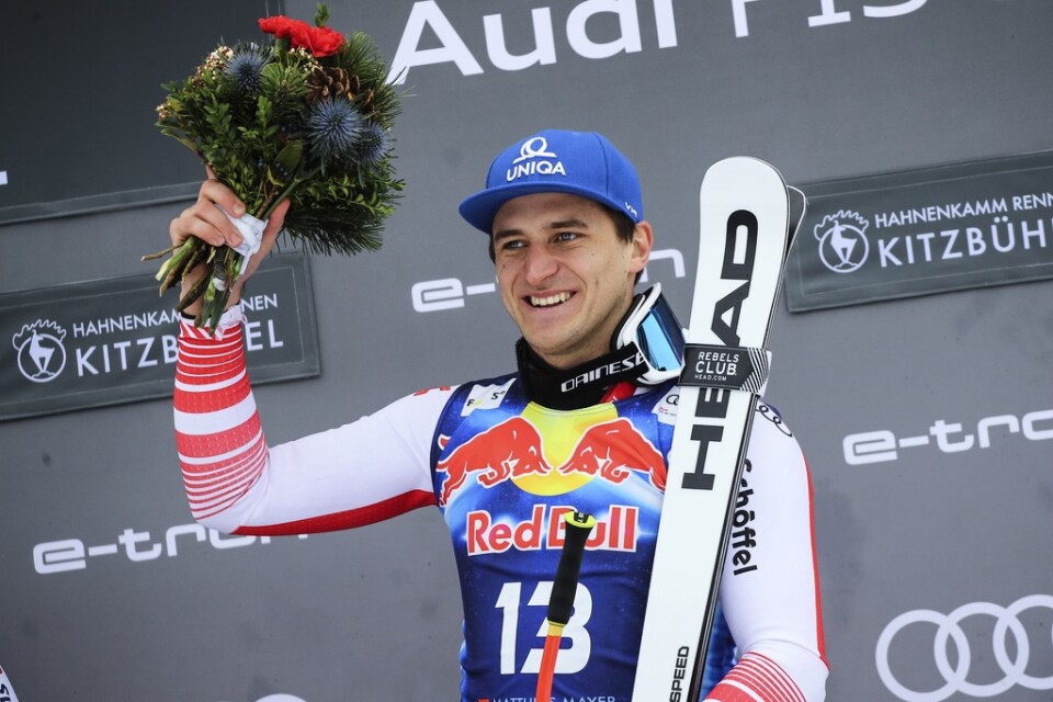 Matthias Mayer vann störtloppet i Kitzbühel.