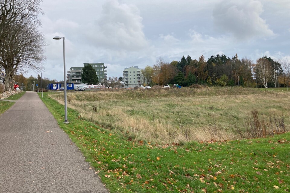 På den här tomten närmast Malmövägen i Trädgårdsstaden ska det byggas ett äldreboende.
