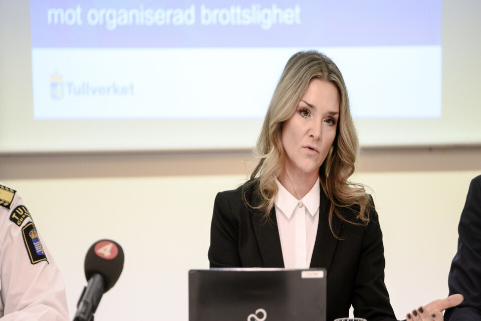 Vice chefsåklagare Anna Svedin vid en presskonferens när åtalet väcktes hösten 2019. Hennes intryck är att de inblandade i narkotikahanteringen känt sig lite för säkra.