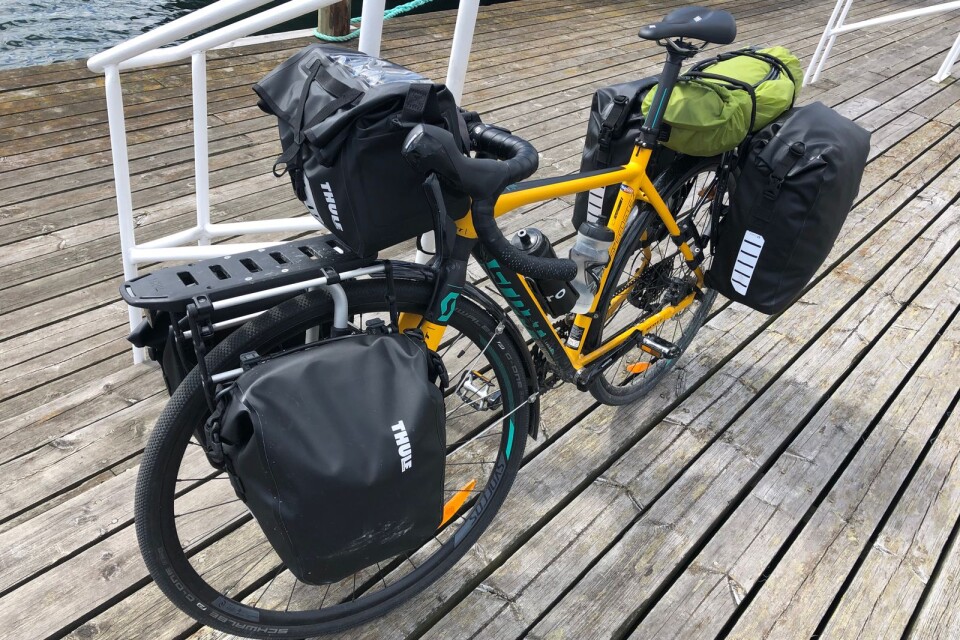 Cykeln som transporterar Helena från Stockholm till Öland, och tillbaka igen.