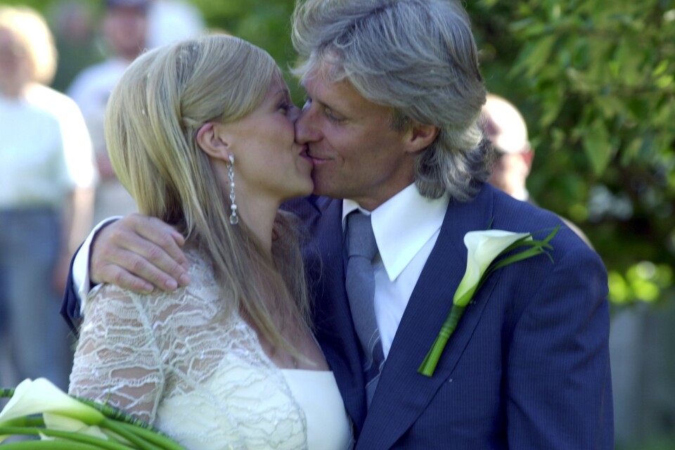 Patricia Östfeldt och Björn Borg gifte sig i Ingarö kyrka utanför Stockholm för 20 år sedan, 2002.