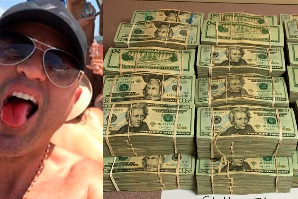 José Irizarry och amerikanska dollar som beslagtogs av DEA i ett internationellt tillslag mot penningtvätt år 2016. Montage.