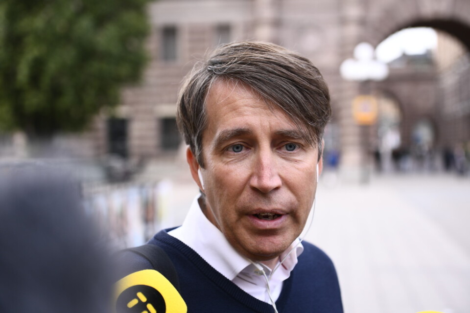 Sverigedemokraternas Richard Jomshof (SD) svarar efter kritiken från statsminister Ulf Kristersson (M) att han står upp för åsikts- och yttrandefriheten. Arkivbild