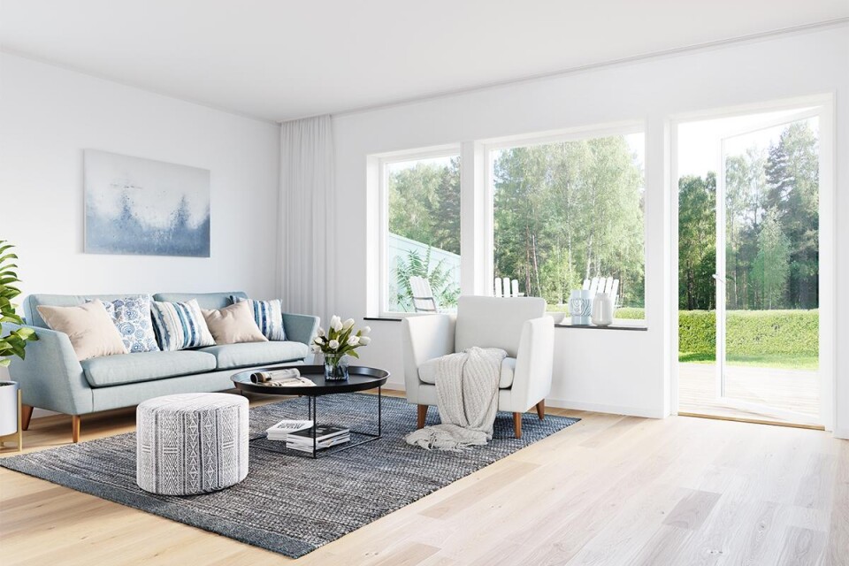 Bostäderna i Bredvik har en smart planlösning och på övervåningen finns det möjlighet att själv välja om man vill ha tre eller fyra sovrum.