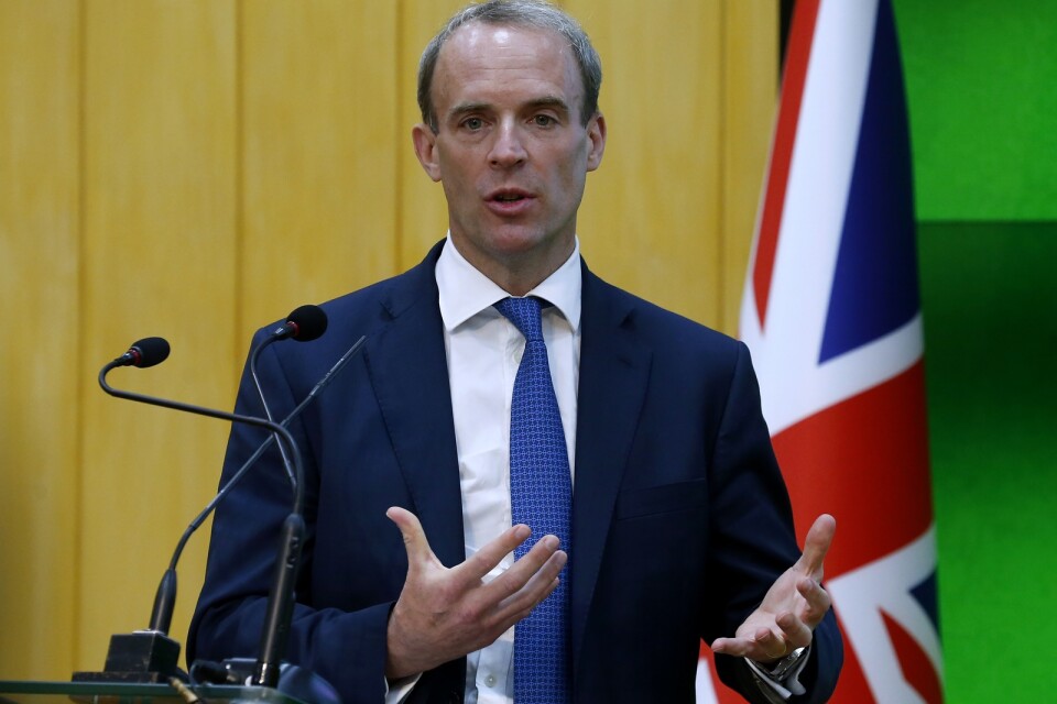 Storbritanniens utrikesminister Dominic Raab.