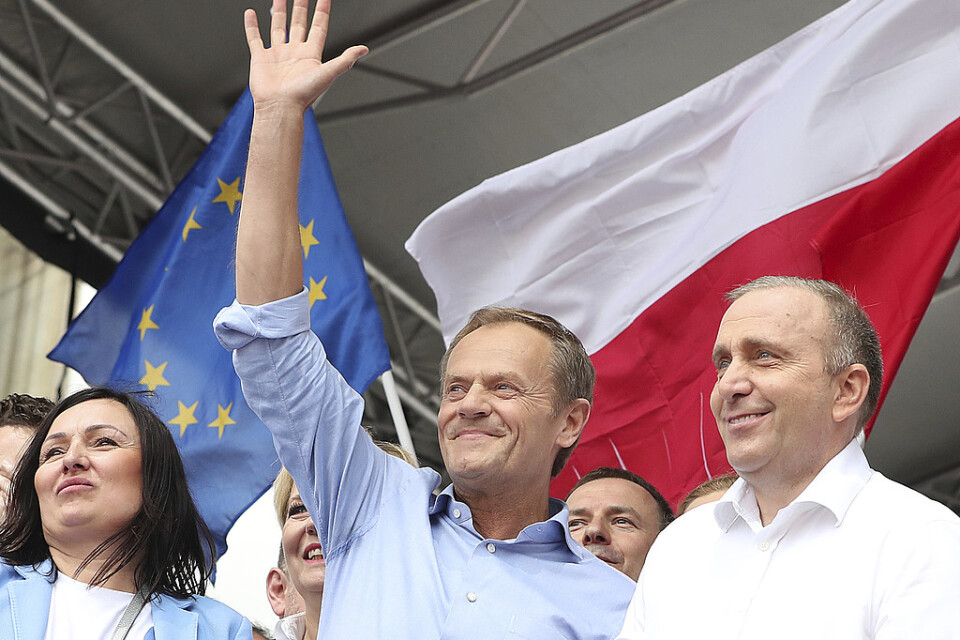 Europeiska rådets permanenta ordförande Donald Tusk, tidigare polsk premiärminister, kampanjar på hemmaplan inför EU-valet.