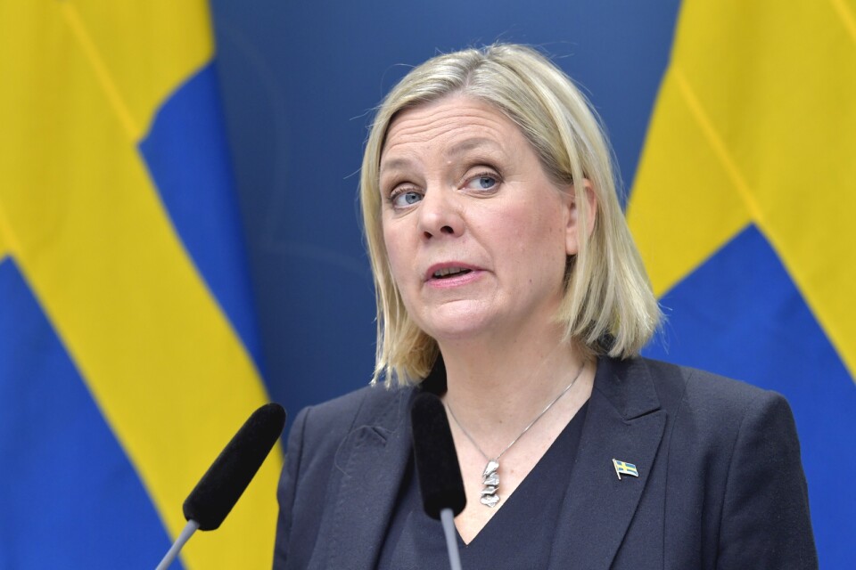 Magdalena Andersson presenterar vårbudgetändringarna.