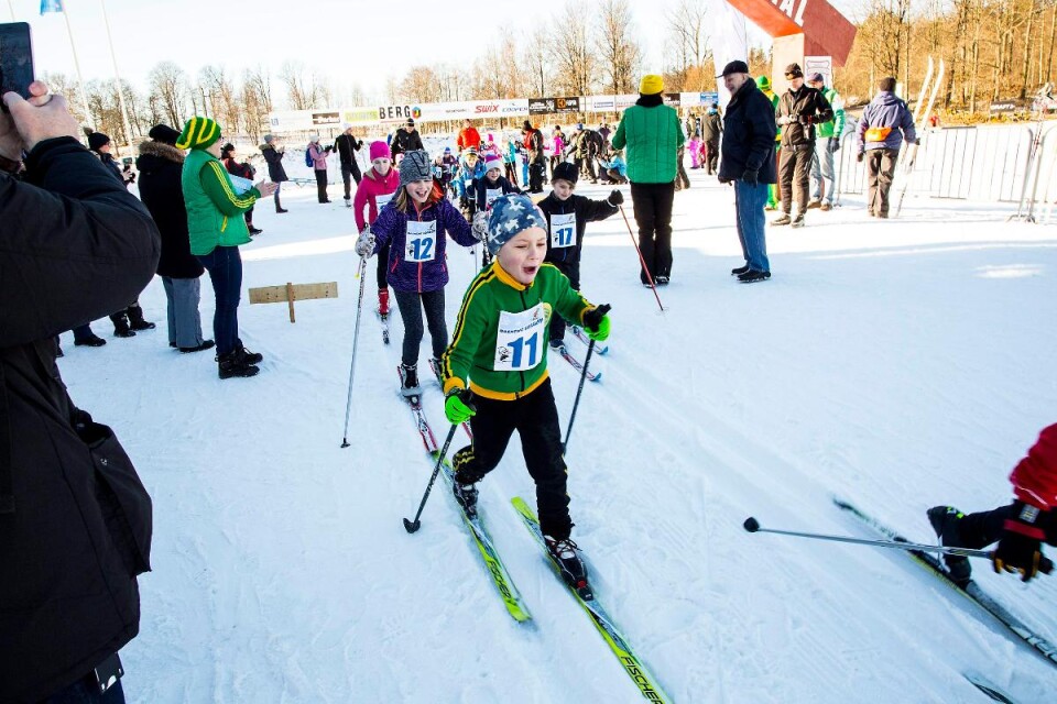 Borås skidstadion, bild från Lilla Vasaloppet förra veckan, har Sveriges bästa skidspår i vinter. Foto: Anton Hedberg