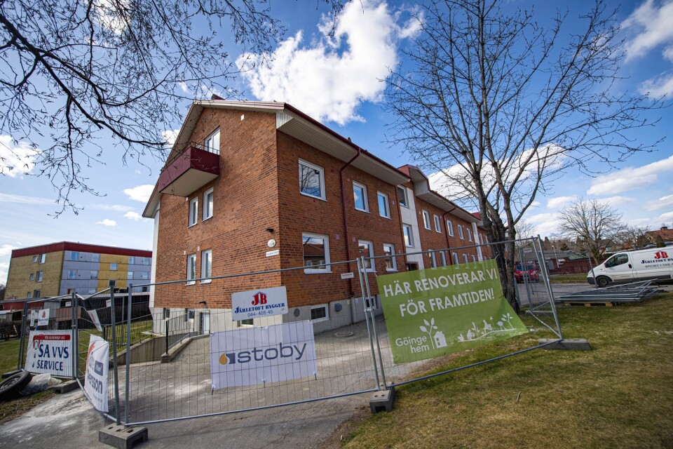 Göingehem renoverar lägenheter på Vegagatan, Broby.
