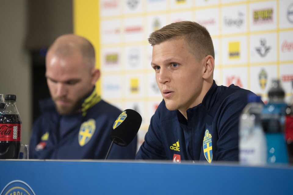 Joakim Nilsson och Marcus Danielson – landslagets mittbackspar mot Kosovo i VM-kvalet.