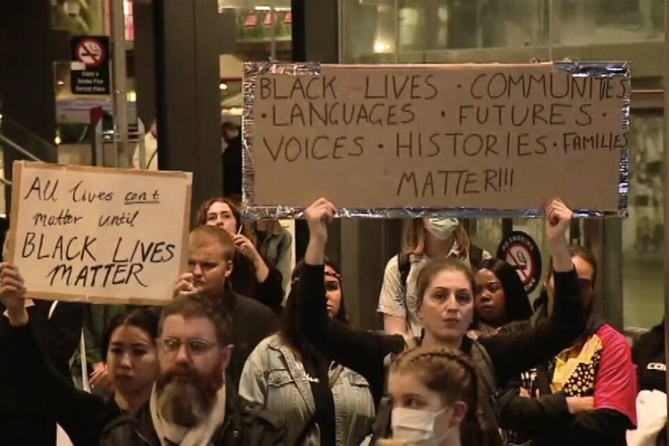 En Black lives matter-demonstration i Perth, Australien, tidigare i veckan.