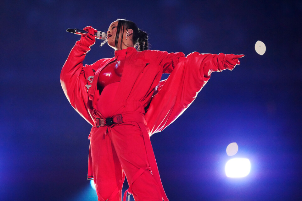 Rihanna stod för pausunderhållningen på Super Bowl i år. Arkivbild.