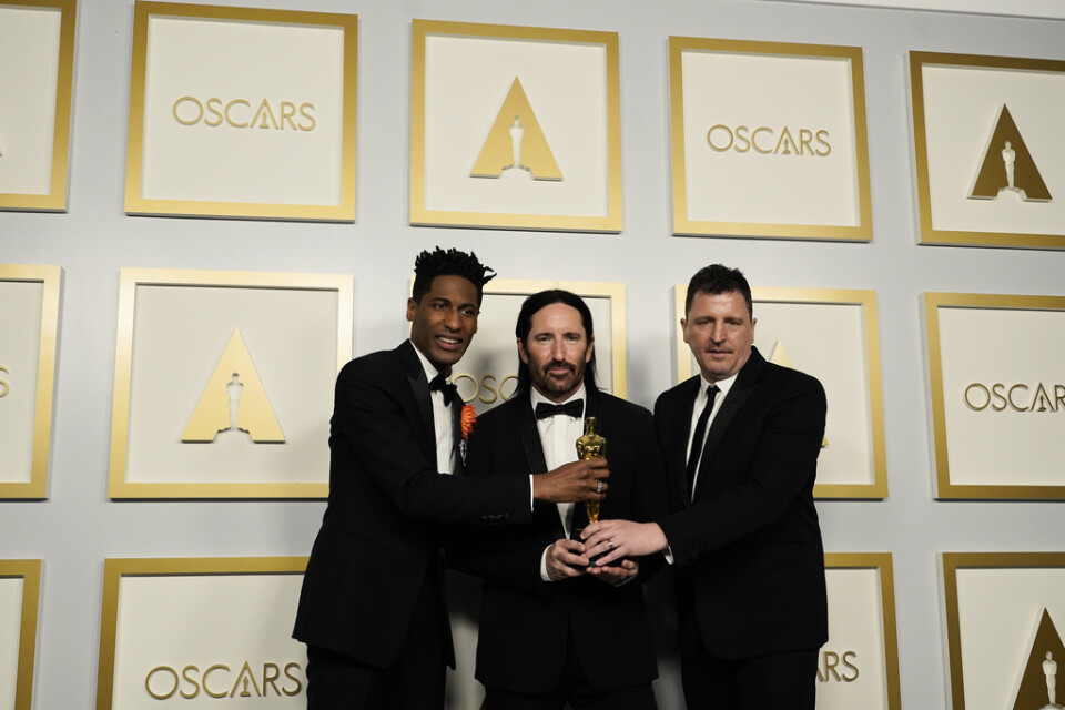 Jon Batiste, Trent Reznor och Atticus Ross vann bästa originalmusik på Oscarsgalan 2021. Arkivbild.