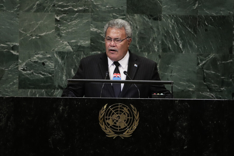 Enele Sopoaga var värd för PIF-mötet i veckan. Bild från hans tal i FN i New York förra året.