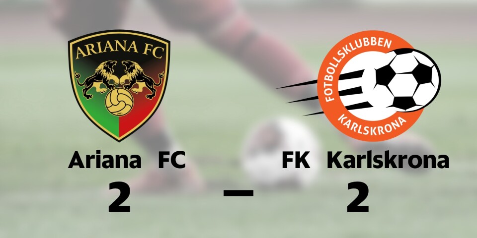 Delad pott när Ariana FC tog emot FK Karlskrona