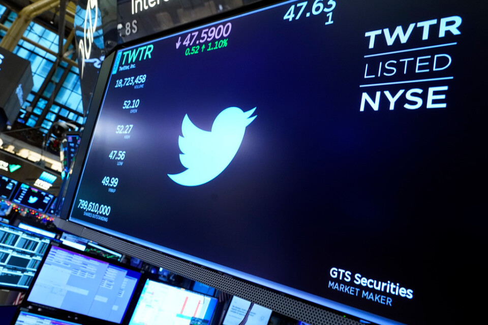 Twitter rusade på New York-börsen. Arkivbild.