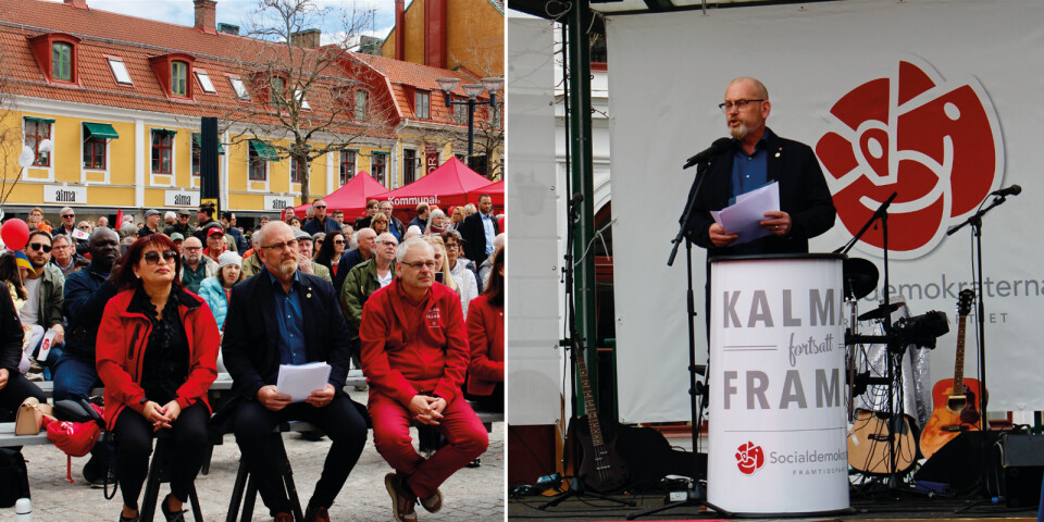 Hyllning till Kalmar FF på förstamajtal i Kalmar