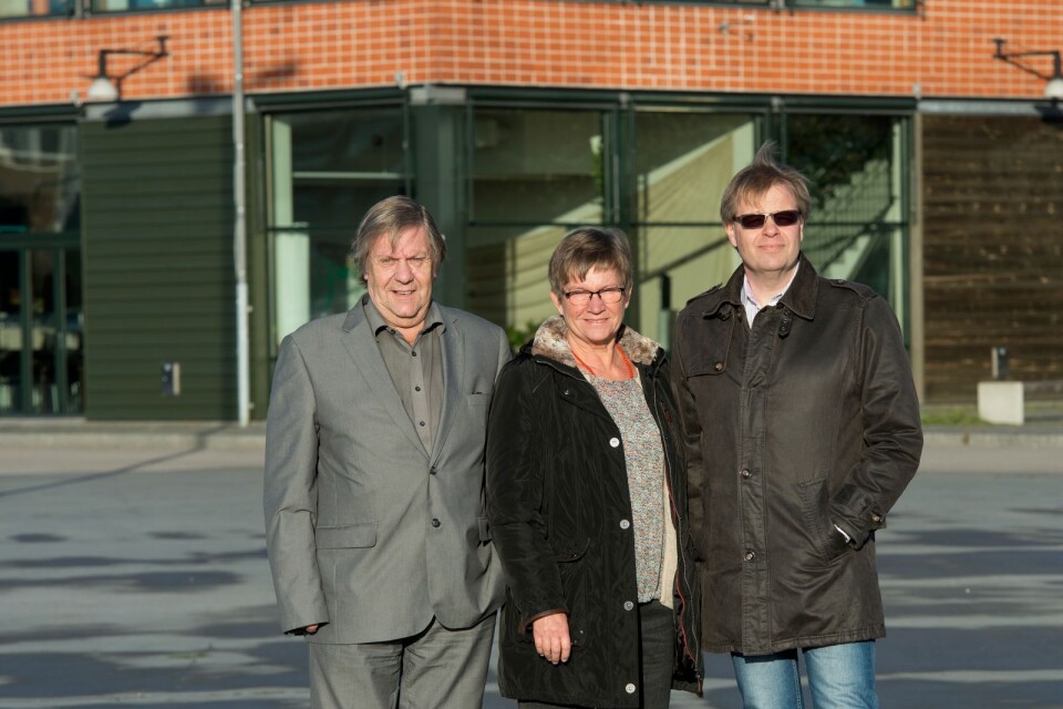 Paul Hedlund (L), Gertrud Ivarsson (C) och Per-Ola Mattsson (S).