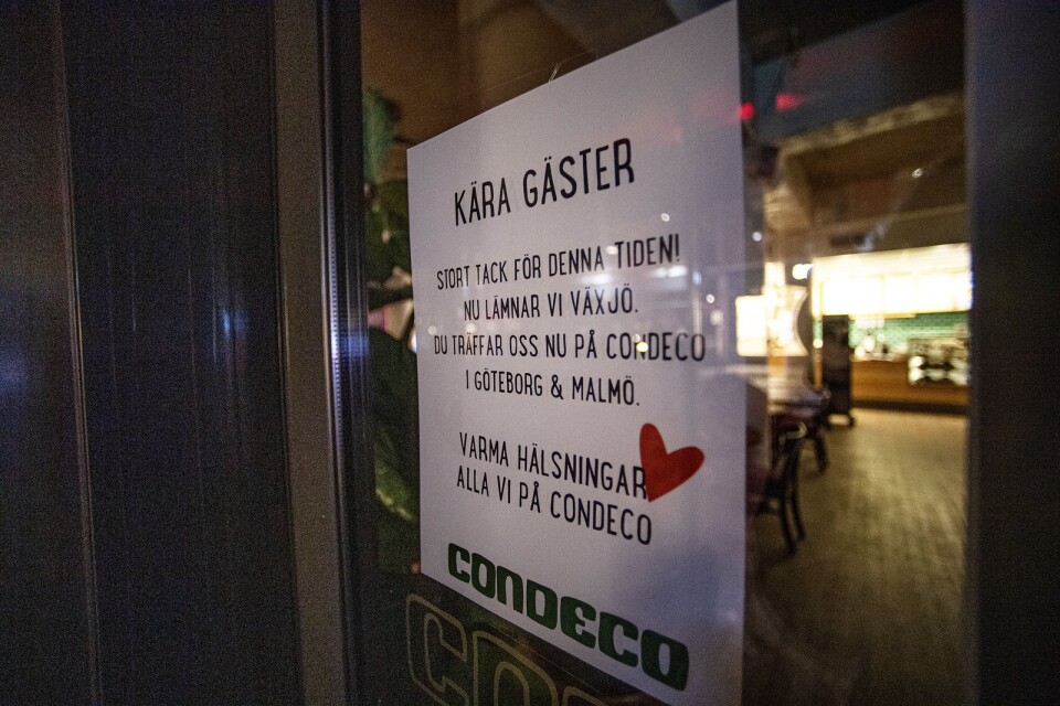 Condeco stänger ner sitt andra och sista kafé i Växjö centrum.