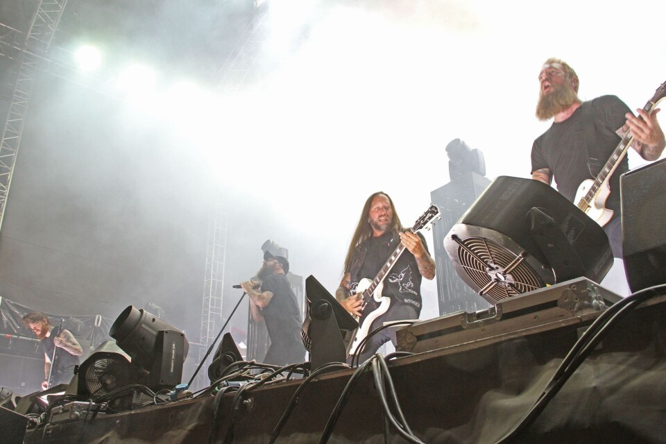 In Flames, bandet som är initiativtagare och arrangör till Borgholm Brinner, spelar sist både fredag och lördag.