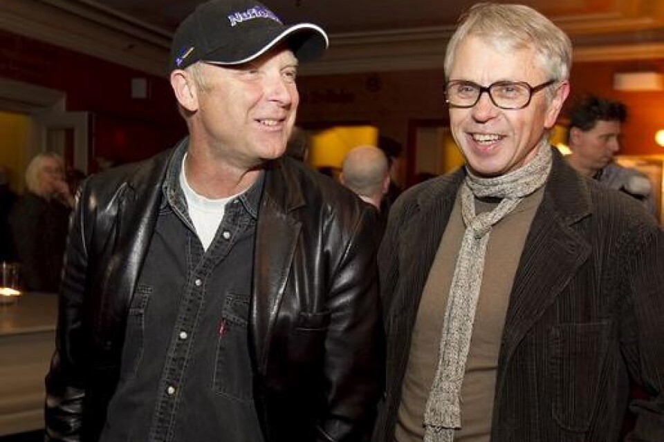 Michael Saxell och P-O Nilsson tyckte att premiären satte guldkant på tillvaron." Det här är stort för Ystad som filmstad"