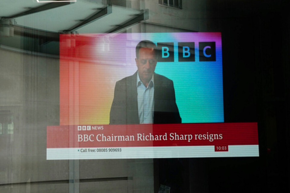 Richard Sharp avgick i fredags som ordförande för BBC.