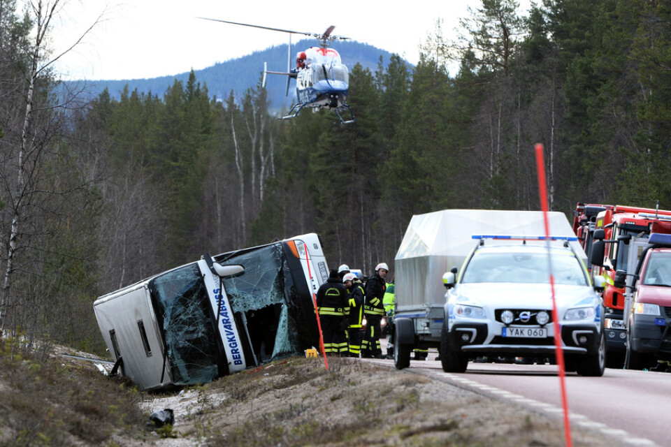 Även hovrätten friar chauffören som körde bussen i den tragiska olyckan utanför Sveg 2017, där tre ungdomar omkom. Arkivbild.
