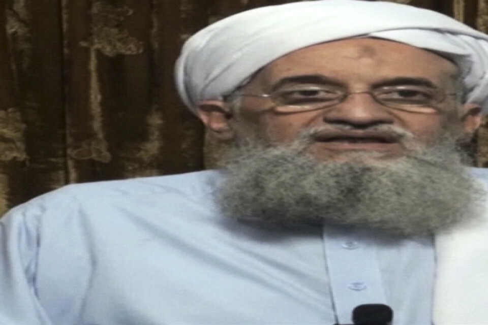 Ayman al-Zawahri i en video som publicerades av terrorrörelsen al-Qaida 2014. Arkivbild.