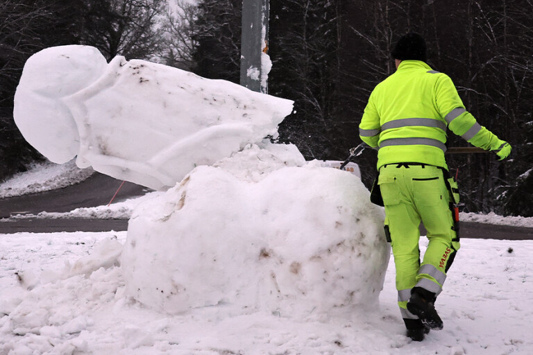 BILDERNA: Snackisen i Borås – jättepenisen av snö revs direkt