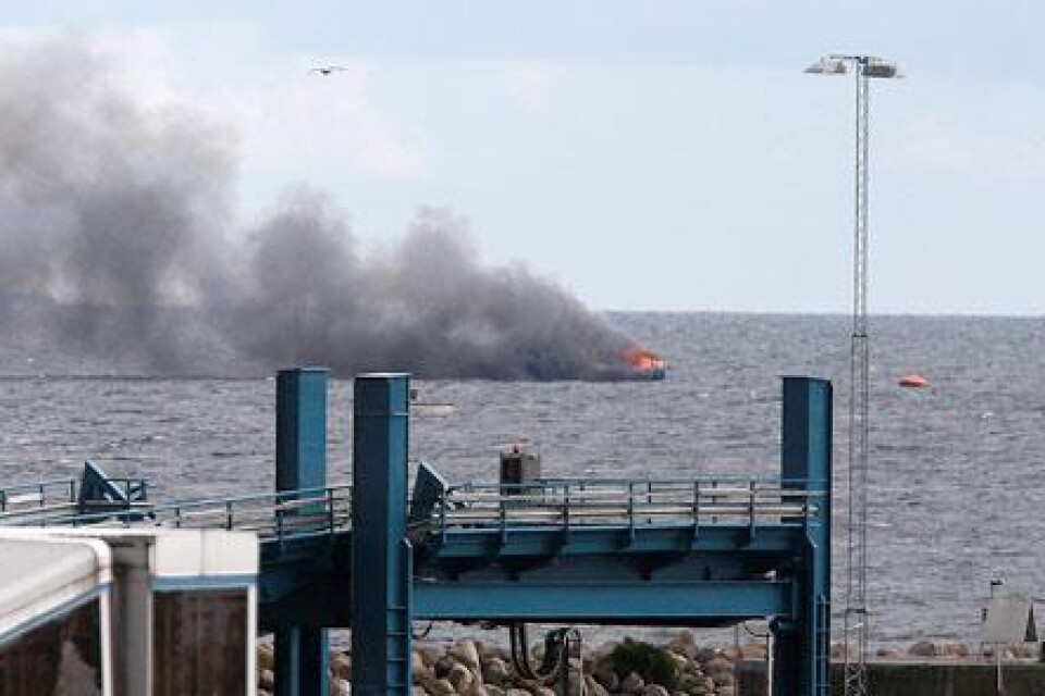 Det 4 juni fattade Svalandia eld utanför Trelleborgs hamn.
