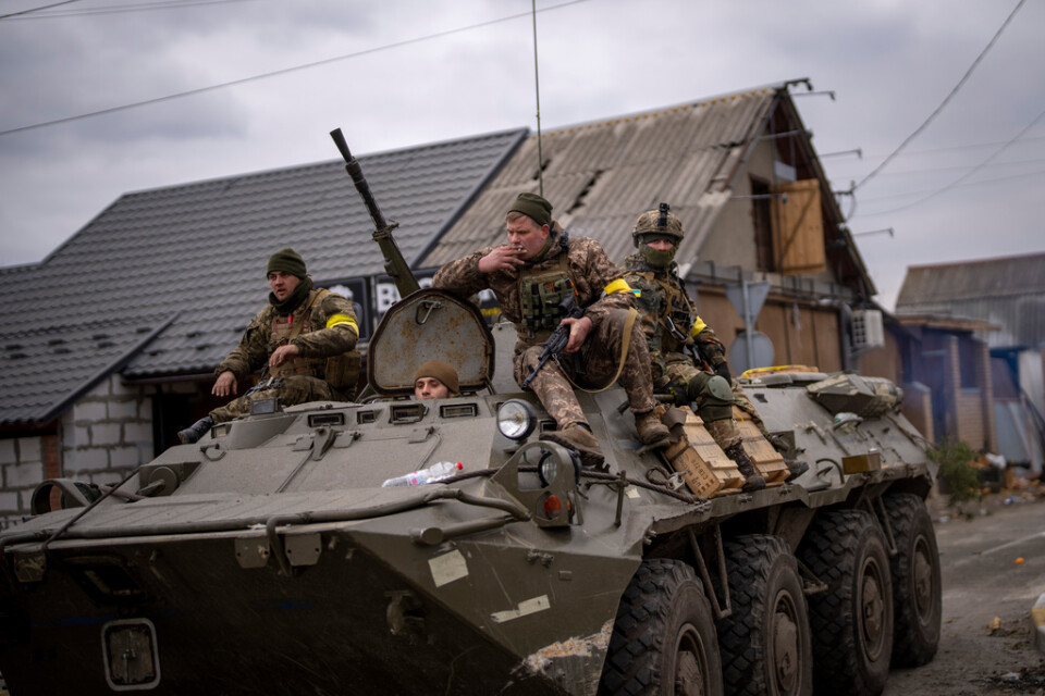 Soldater som strider för Ukraina i utkanten av Kiev, Ukraina 5 mars.