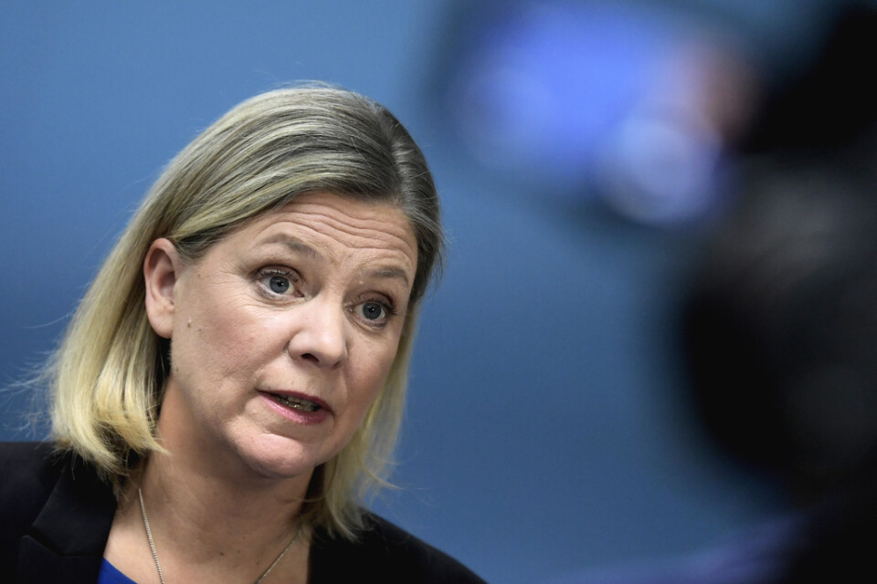Finansminister Magdalena Andersson (S) befarar fusk med permitteringspengarna. Arkivbild.