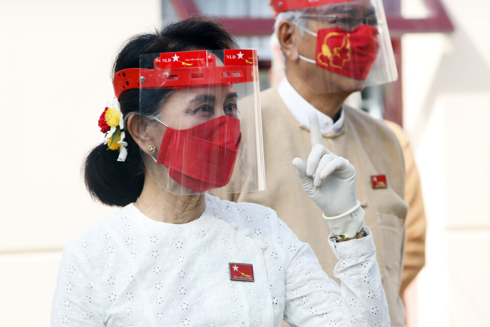 Sacharovpristagaren Aung San Suu Kyi är numer civil regeringschef, med titeln statskansler, i Myanmar (Burma). Arkivfoto.
