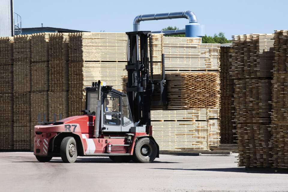 Mycket export av svenska trävaror till Kina. Arkivbild.