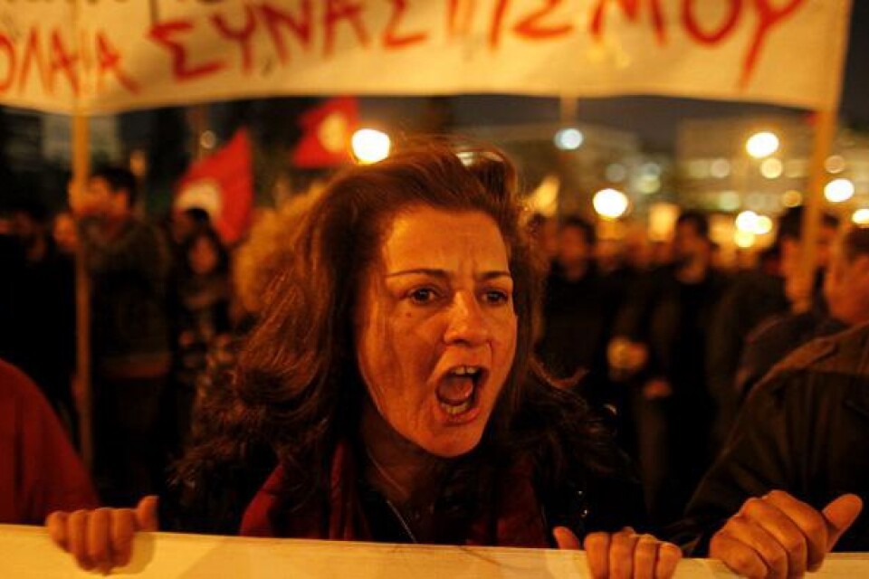 Demonstrationer i Athen.