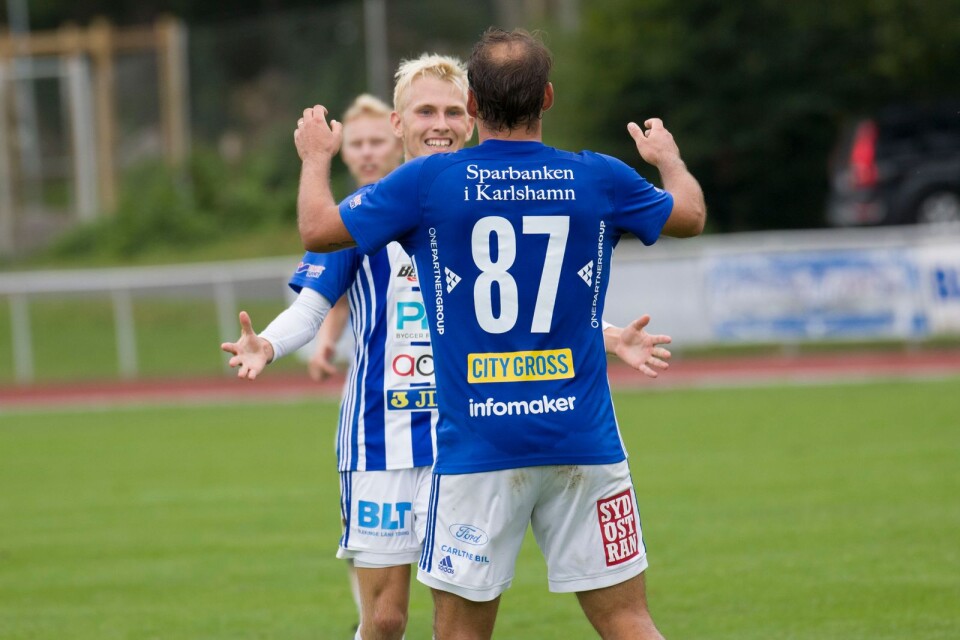 Lukas Jönsson gjorde ett av IFK Karlshamns mål i en match som var svängigare än kommande rally-SM.