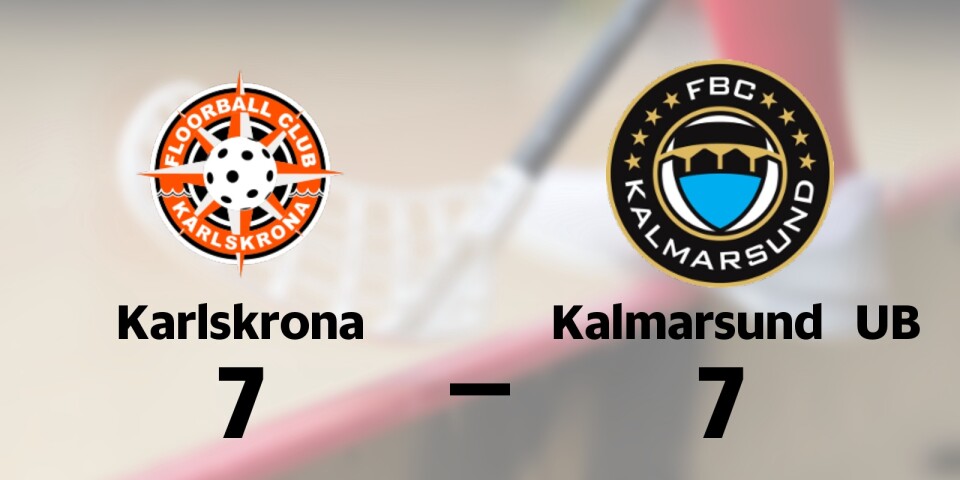 FBC Karlskrona B spelade lika mot FBC Kalmarsund Ungdom B