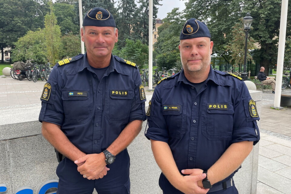 Michael Fetz, samordnare för terrorbekämpning i polisregion Stockholm, och Anders Rissel, kommenderingschef för polisinsatsen i samband med kungens jubileumsvecka.