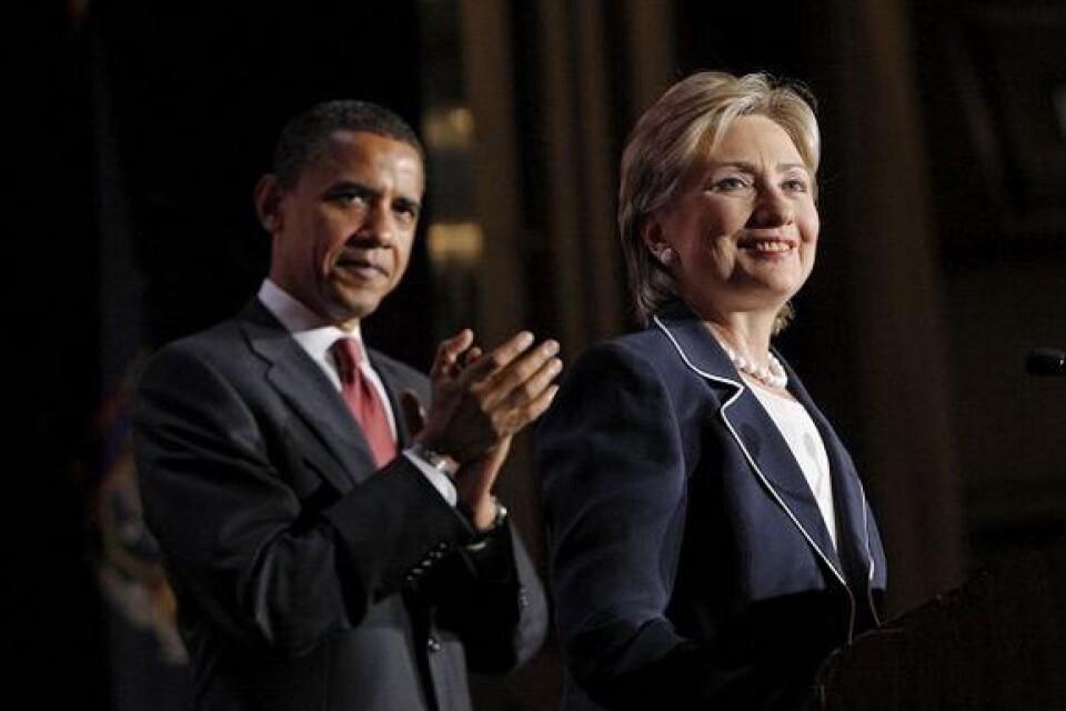 Barack Obama och Hillary Rodham Clinton i New York, juli 2008.