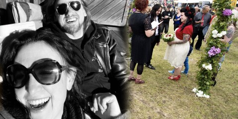 De blev första brudparet – på Sweden Rock: ”Hörde bara vartannat ord”