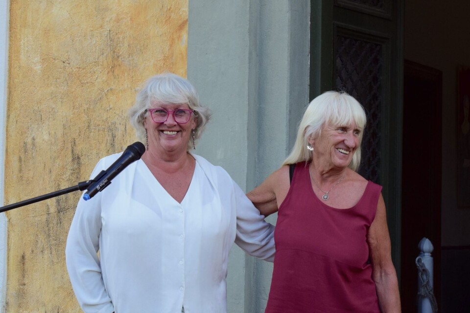 Birgitta Piper och Jea Jonsson är gamla vänner sedan de arbetade ihop på Ystads Allehanda.